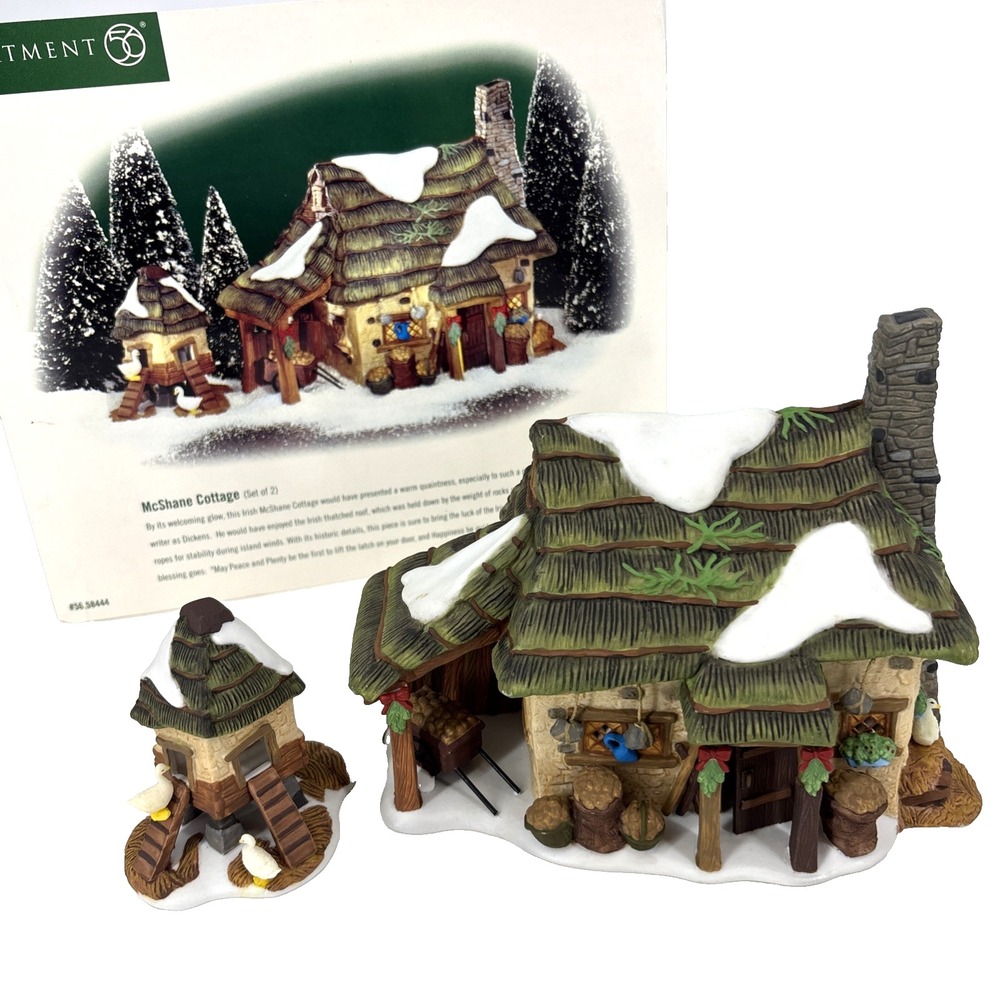 Department 56 Dickens Village "McShane Cottage" 2 pcs #56-588444 RETIRED CIB